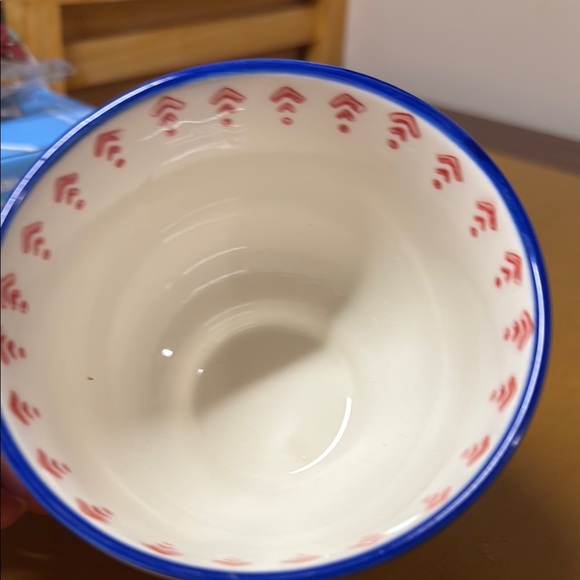 Colorful Ceramic Mug with Red and Blue Patterns - Picture 4 of 5